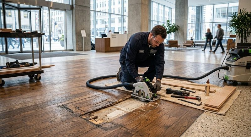 Our team working on Wood Floor Service projects in Loudoun County, VA