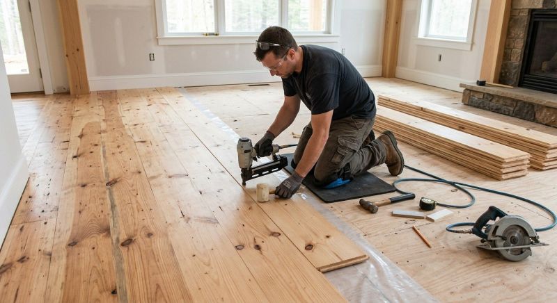 Pine Floor Installation in Loudoun County, VA